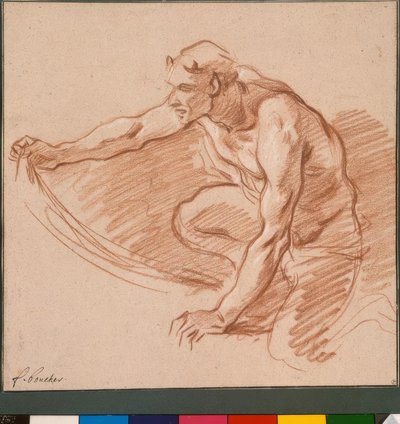 Satyr Holding a Drapery by François Boucher